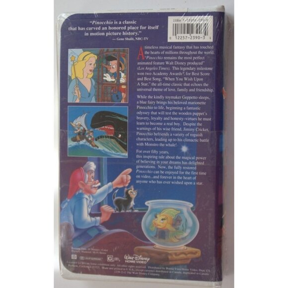 Walt Disney Pinocchio 1993 VHS Masterpiece Collection NEW Factory Sealed - Picture 2 of 6